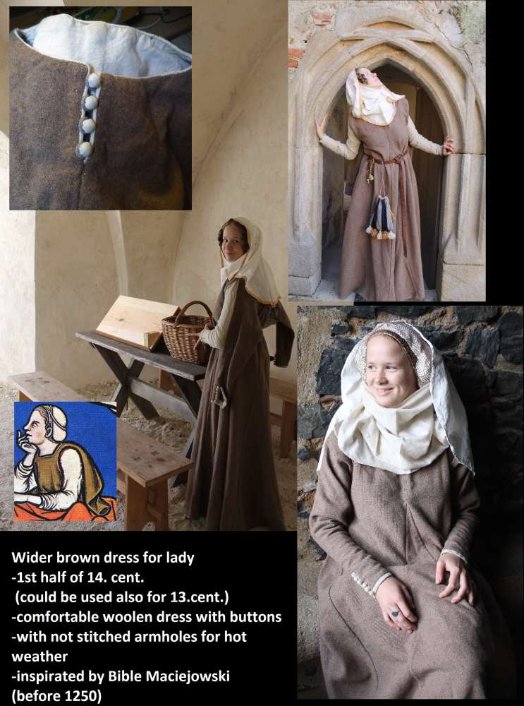 wide brown  dress a